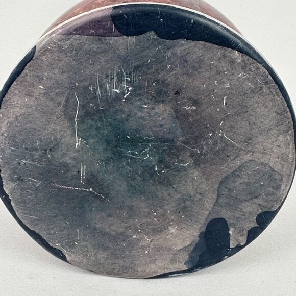 African Hand Painted Soapstone Bud Vase With Etched Leaf 10" - Picture 8 of 10